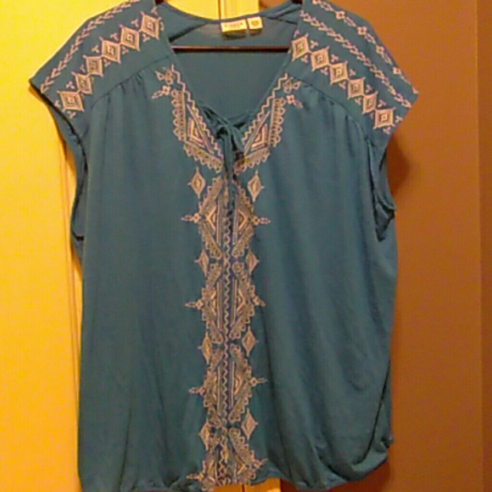 Beautiful blue boho style blouse
